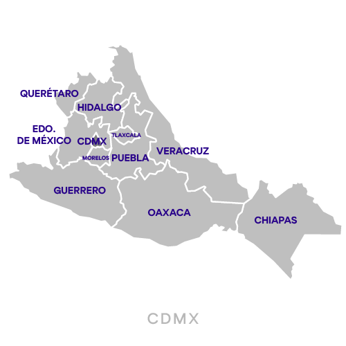 Mapa de la región asignada a Jorge Oliva